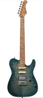 Guitare électrique BACCHUS TAC24AD-FMH RSM:M BLU-B Andre Dinuth Signature